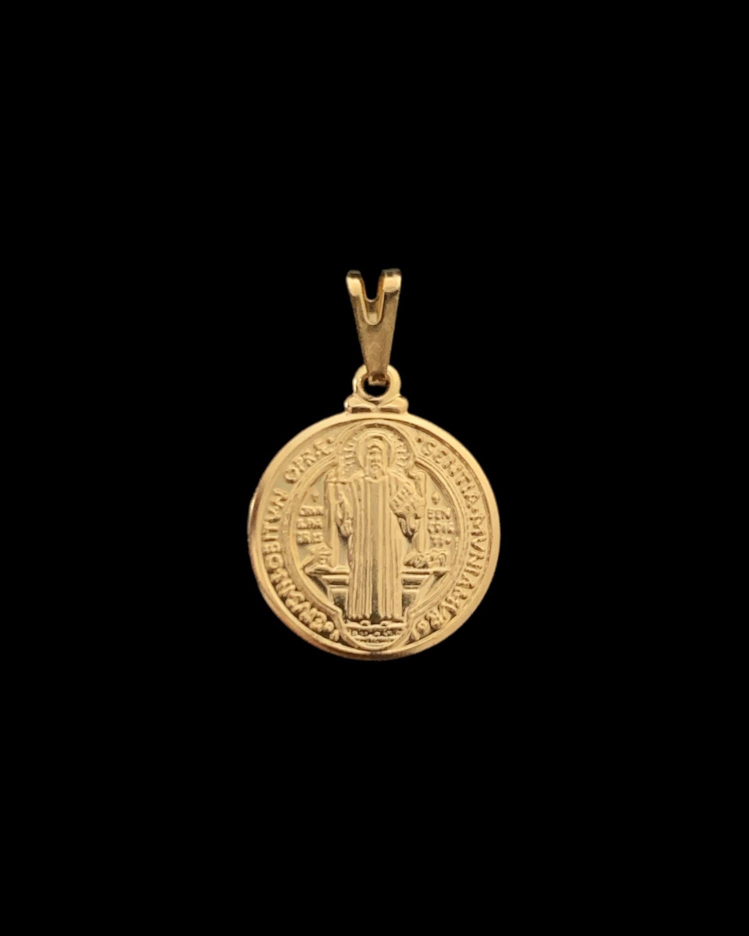 CORRENTE VENEZIANA (2MM) + PINGENTE MEDALHA DE SÃO BENTO 2,5x2,5cm -  20 CAMADAS DE OURO 18K