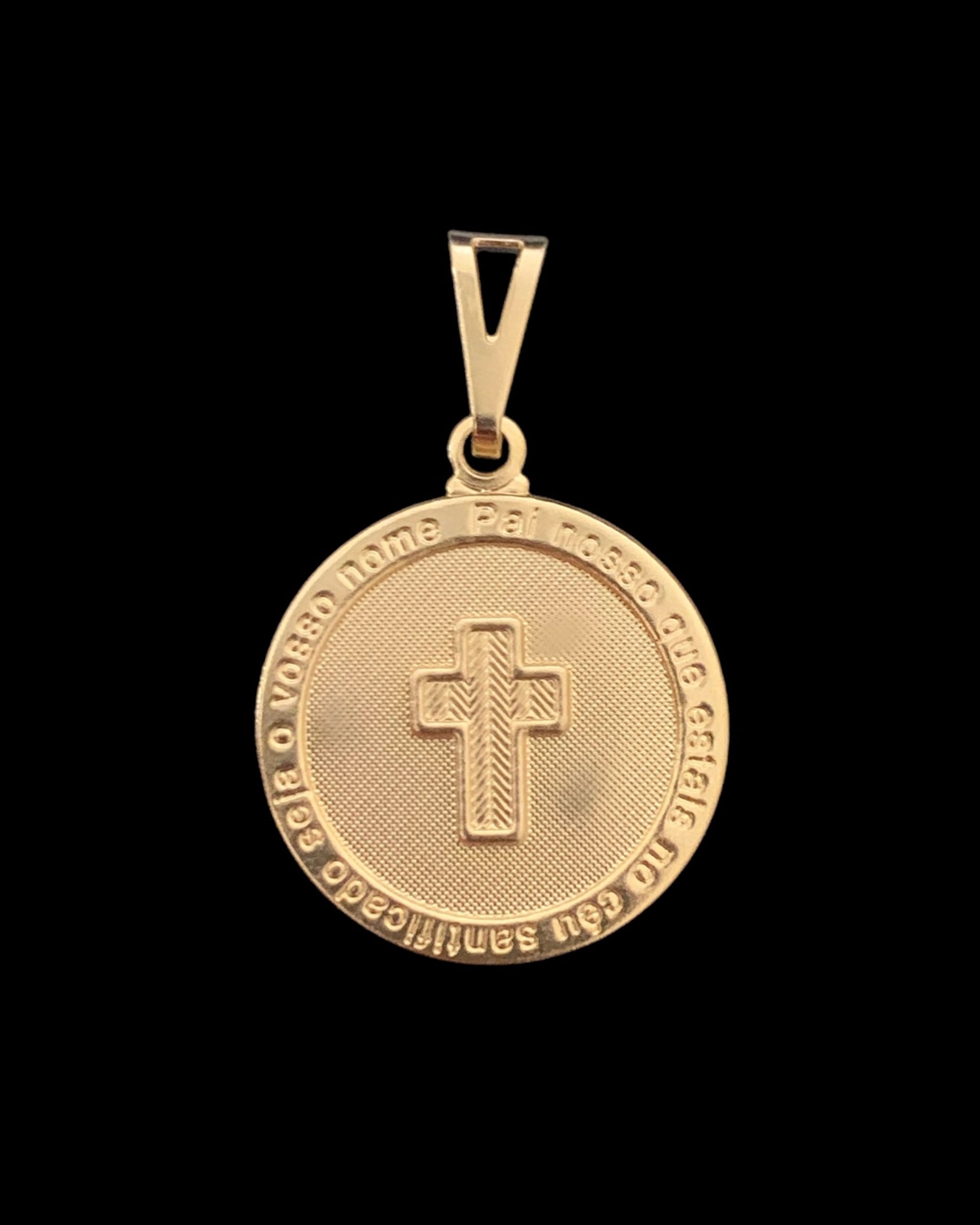 CONJUNTO CORRENTE PIASTRINI (4MM) + MEDALHA CRUZ PERSONALIZADO 3x3cm -  20 CAMADAS DE OURO 18K